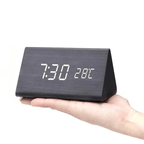 Wooden LED Alarm Clock with voice-control display — product image 14