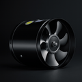 Ventilation fan in a black or white ABS housing, hero view.
