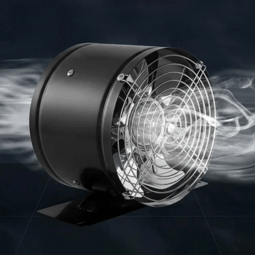 Ventilation fan in a black or white ABS housing, product detail 3.