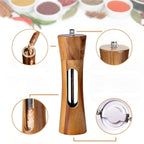 Adjustable wood spice grinder detail