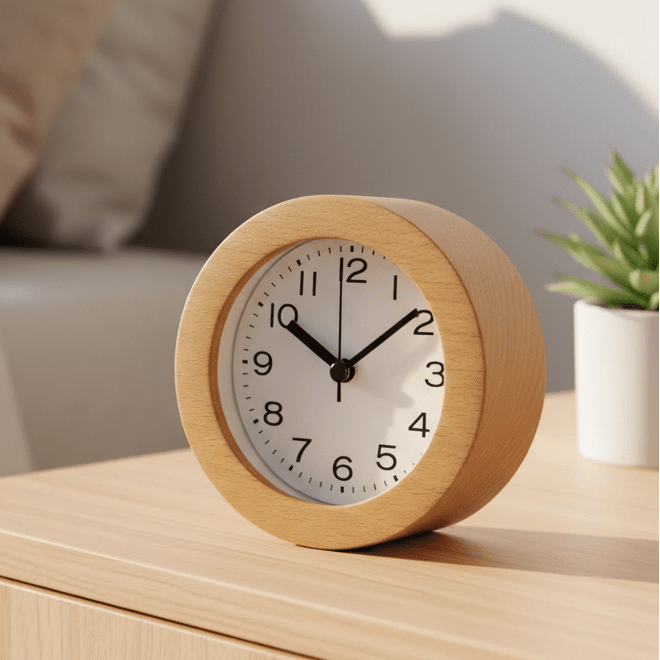 Wooden Alarm Clock | Silent LED Bedside Clock - Alarm Clock product view 1