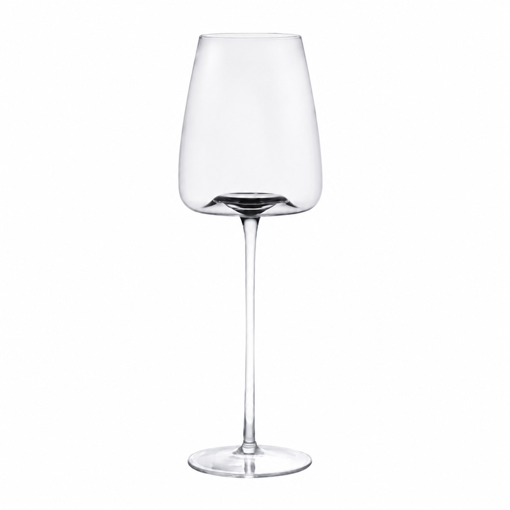 Wine glass for white wine isolated on a clean white studio background