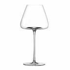 Burgundy wine glass with broad crystal bowl isolated on a white background