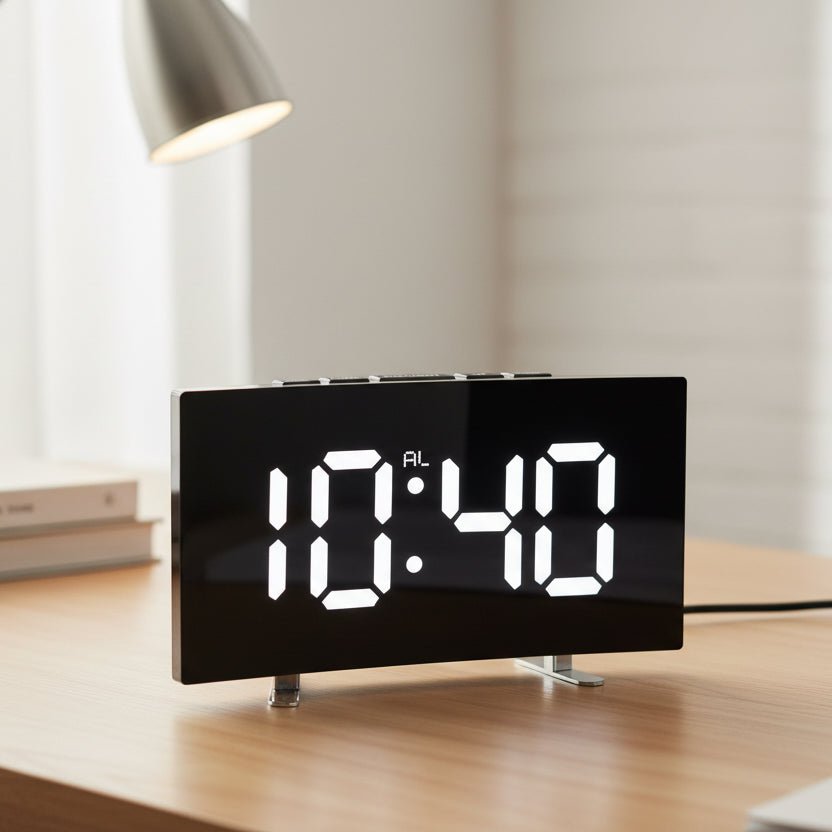 Slim LED Alarm Clock | Large Digital Display, Silent Design, Choice of Display Style 2