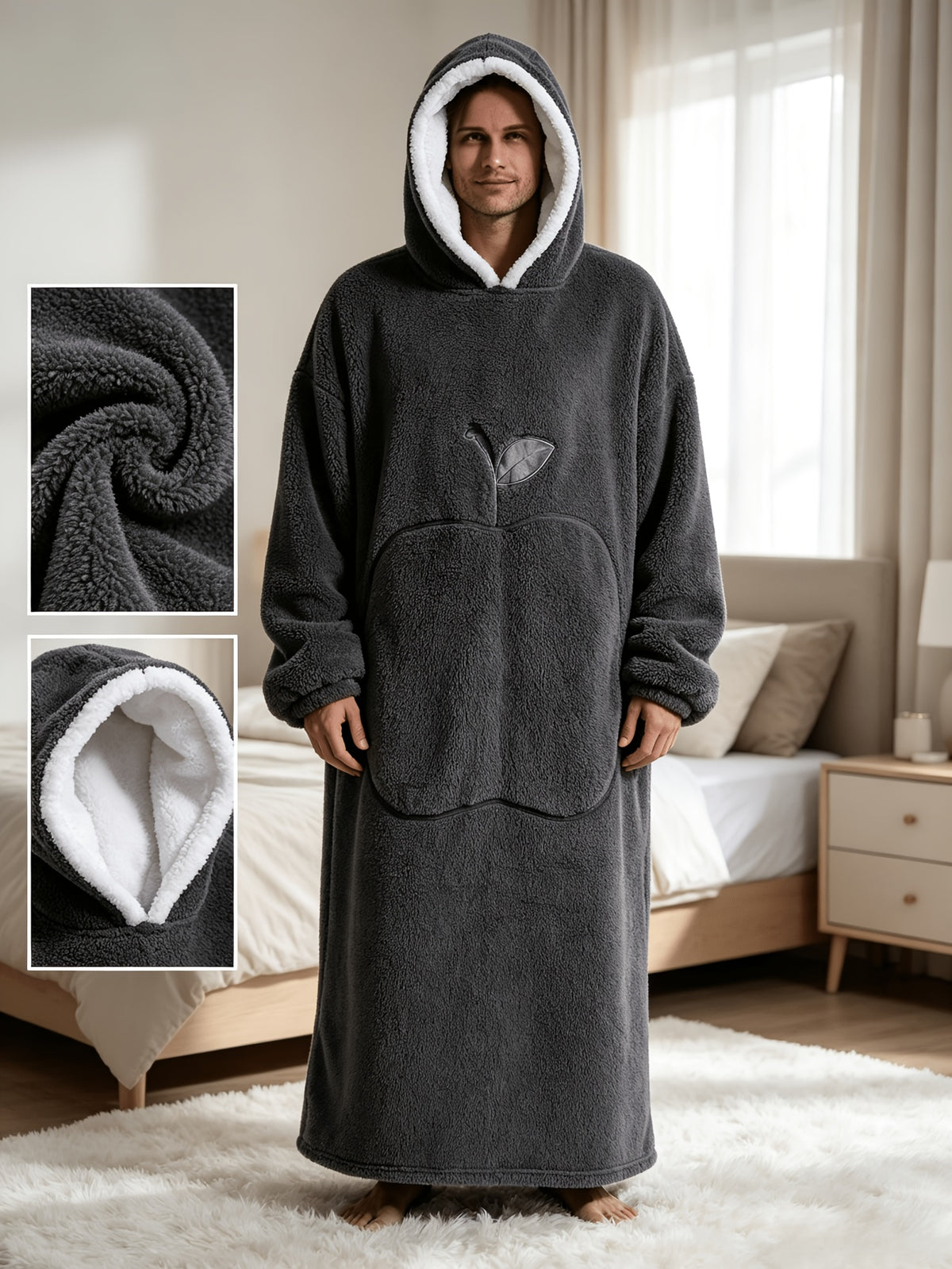 Wearable Blanket Hoodie | Oversized Hooded Polyester Knit, Multiple Colors