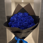 Artificial Rose Decor | Glitter Finish Gift Display, Plastic, Blue Or Red