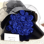 Artificial Rose Decor | Glitter Finish Gift Display, Plastic, Blue Or Red
