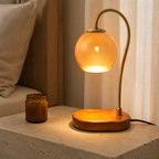 Adjustable orange glass candle warmer lamp lifestyle view 3