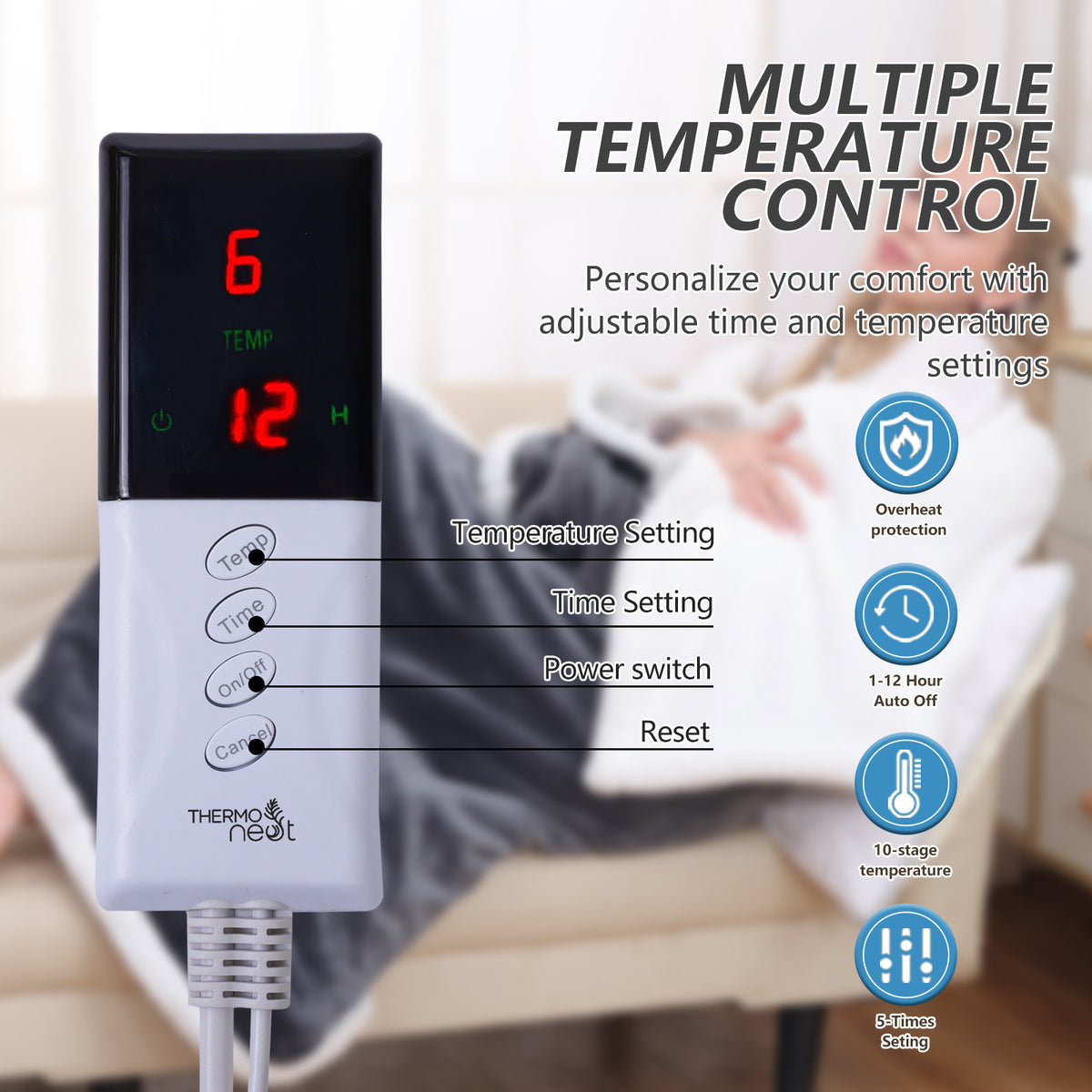 Wearable heated throw 2