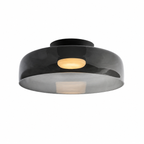 Smoke gray single-layer ceiling light on white.
