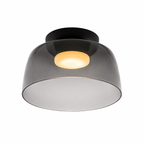 Smoke gray single-layer deep ceiling light on white.