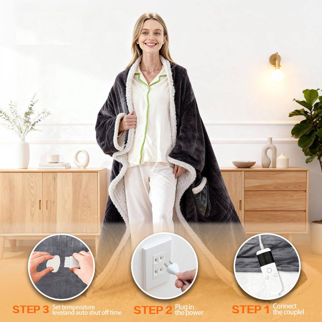 wearable heated blanket detail 3