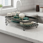 Dish Drying Rack | Foldable Space Saving Design, Stainless Steel, Black Or White