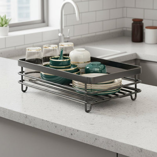 Dish Drying Rack | Foldable Space Saving Design, Stainless Steel, Black Or White