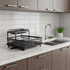 Dish Drying Rack | Foldable Space Saving Design, Stainless Steel, Black Or White