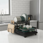 Dish Drying Rack | Foldable Space Saving Design, Stainless Steel, Black Or White