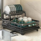 Dish Drying Rack | Foldable Space Saving Design, Stainless Steel, Black Or White