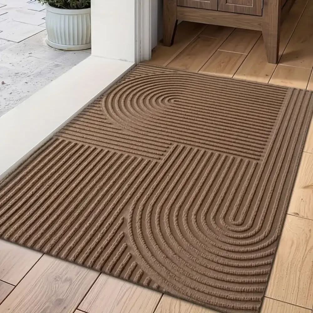 Door Mat | Absorbent Flowing Line Pattern, Polyester And TPR, Three Colors