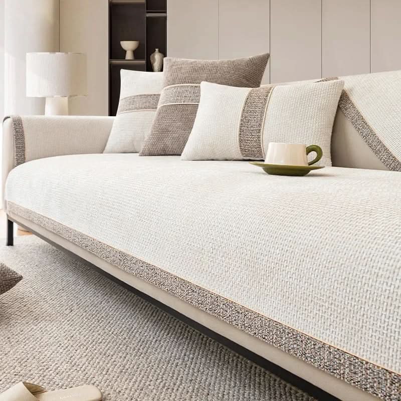 Linen-Look Sofa Cover with non-slip furniture protection — product image 1