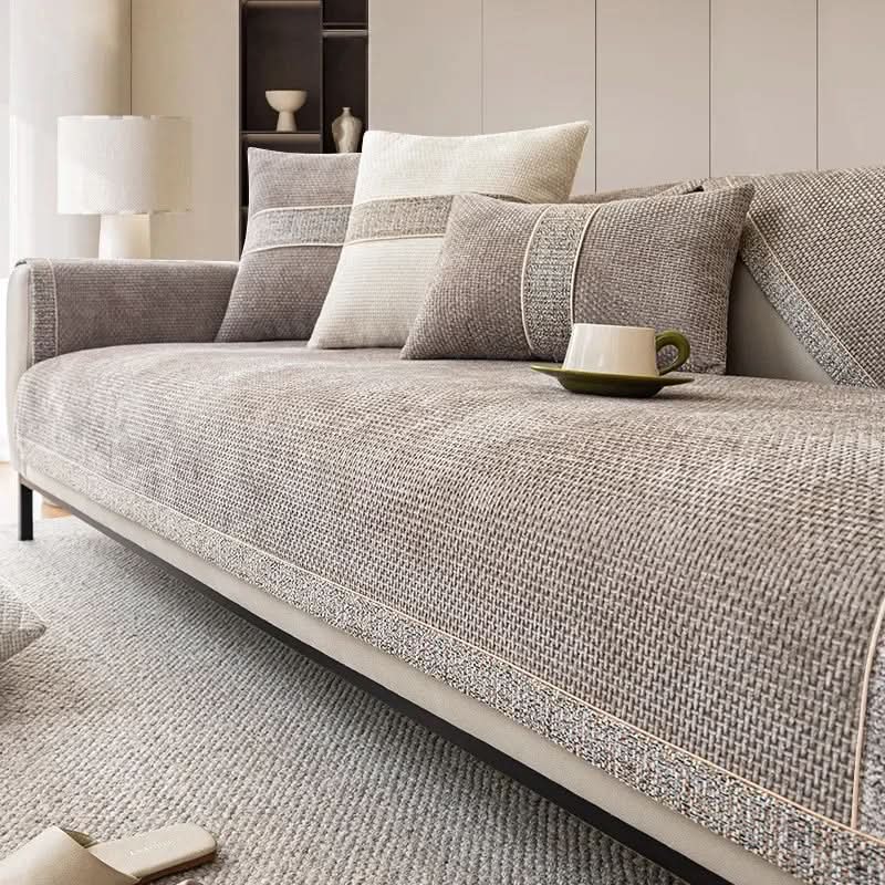 Linen-Look Sofa Cover with non-slip furniture protection — product image 7