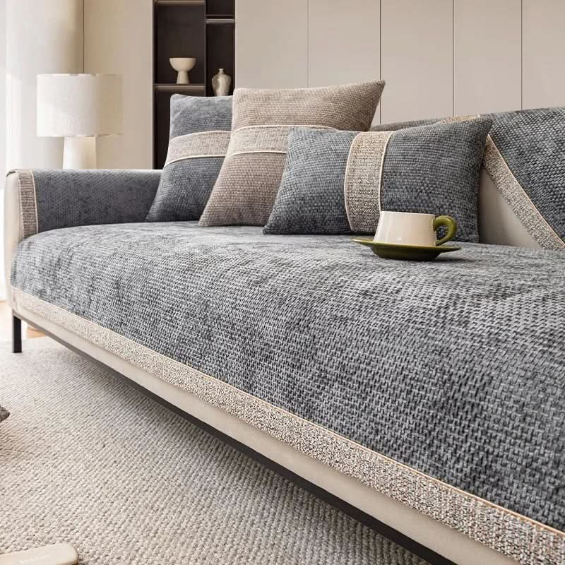 Linen-Look Sofa Cover with non-slip furniture protection — product image 3