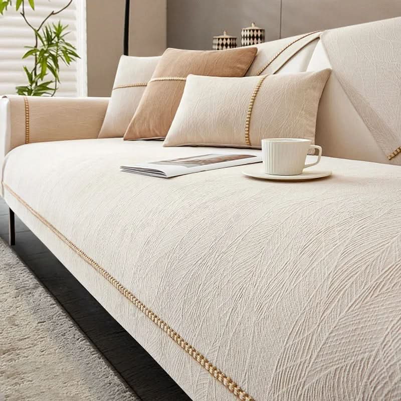 Linen-Look Sofa Cover with non-slip furniture protection — product image 13