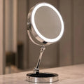 Dual Sided Vanity Mirror - Silver