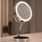 Dual Sided Vanity Mirror - Silver