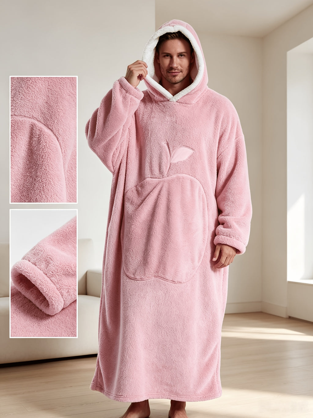 Wearable Blanket Hoodie | Oversized Hooded Polyester Knit, Multiple Colors