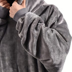 Wearable Blanket Hoodie | Oversized Sherpa Style, Polyester Flannel, Multiple Colors