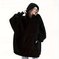 Wearable Blanket Hoodie | Double Sided Flannel Loungewear, Polyester, Multiple Colors