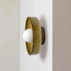 Flush Mount Ceiling Light | Nordic Glass Globe, Glass, Olive Yellow Or White