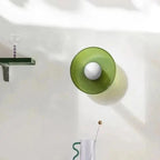 Flush Mount Ceiling Light | Nordic Glass Globe, Glass, Olive Yellow Or White