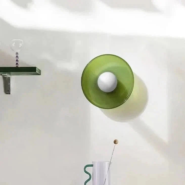 Flush Mount Ceiling Light | Nordic Glass Globe, Glass, Olive Yellow Or White