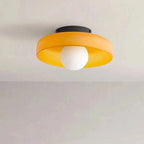 Flush Mount Ceiling Light | Nordic Glass Globe, Glass, Olive Yellow Or White
