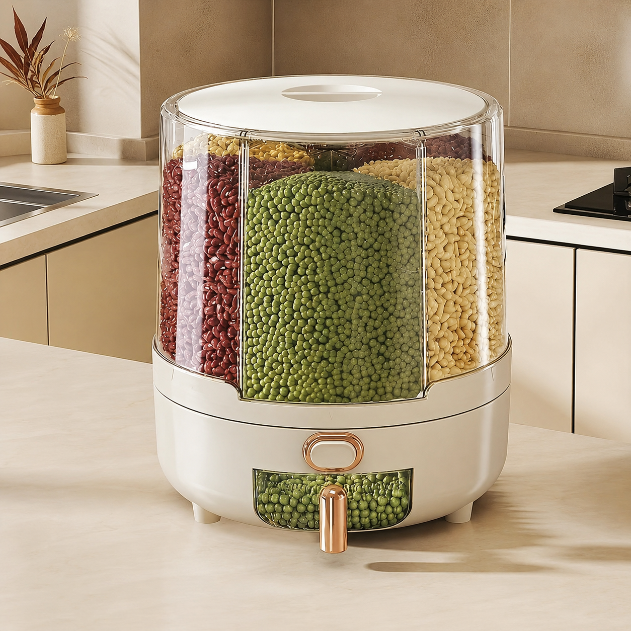 Food storage container rotating airtight feature view