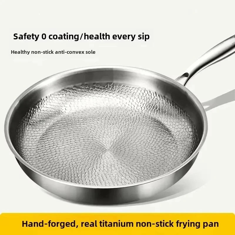 Frying Pan | Hammered Nonstick Surface, Titanium, Three Practical Sizes