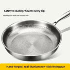 Frying Pan | Hammered Nonstick Surface, Titanium, Three Practical Sizes