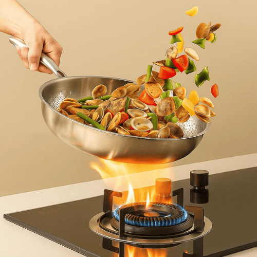 Frying Pan | Uncoated Three Layer Steel, Stainless Steel, Three Sizes