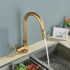 Kitchen Faucet | Pull Out Spray Head, Solid Brass, Antique Bronze Or Black