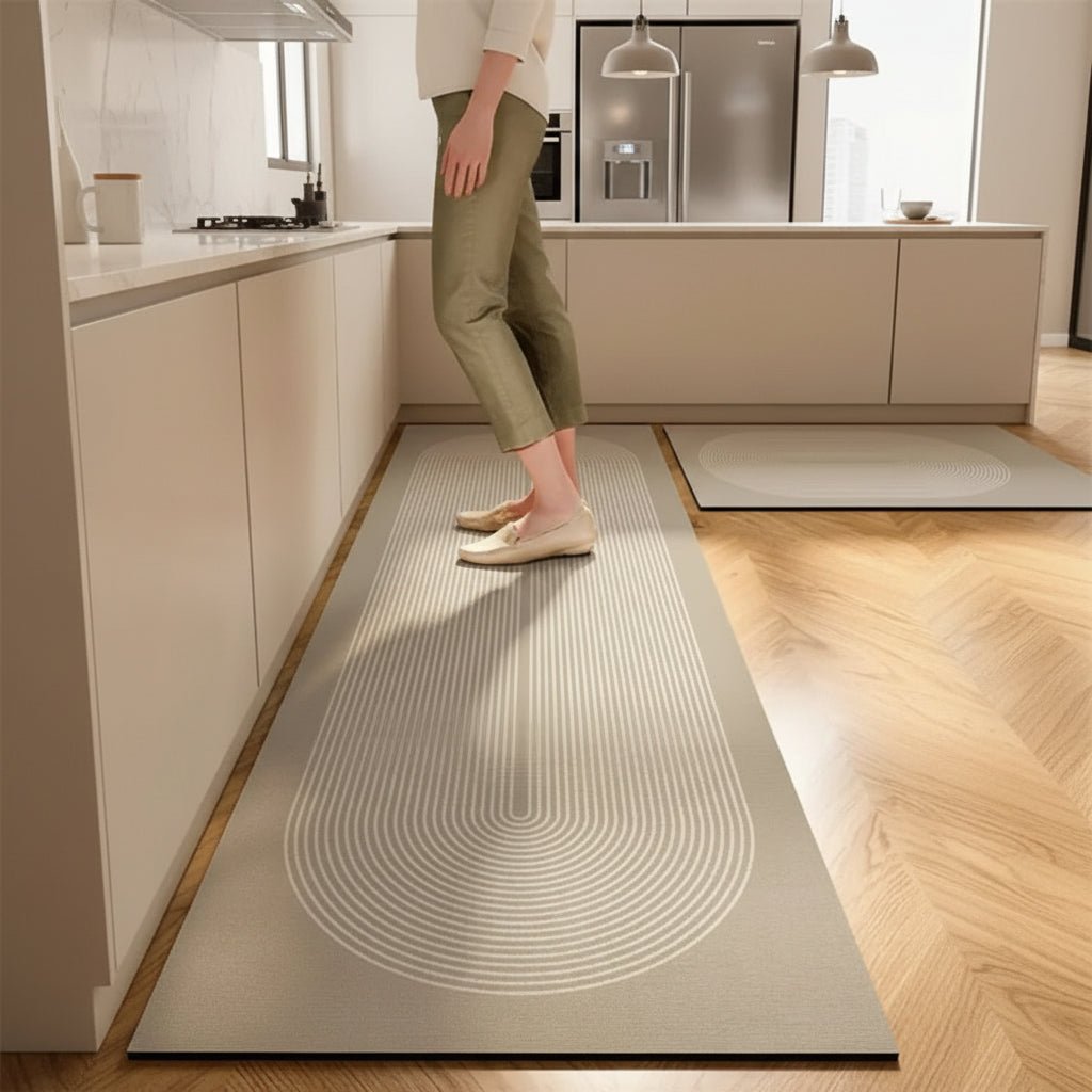 Kitchen Mat | Absorbent Nonslip Short Pile, Fiber And Rubber, Four Patterns