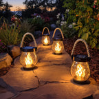 Decorative LED Lantern | Portable Design, Warm Light, Wood-Tone Finish detail