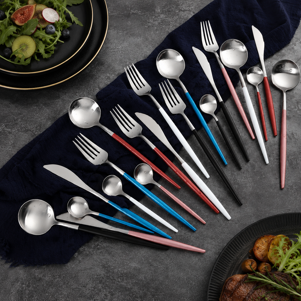 Luxury stainless steel flatware set, gallery view 8.