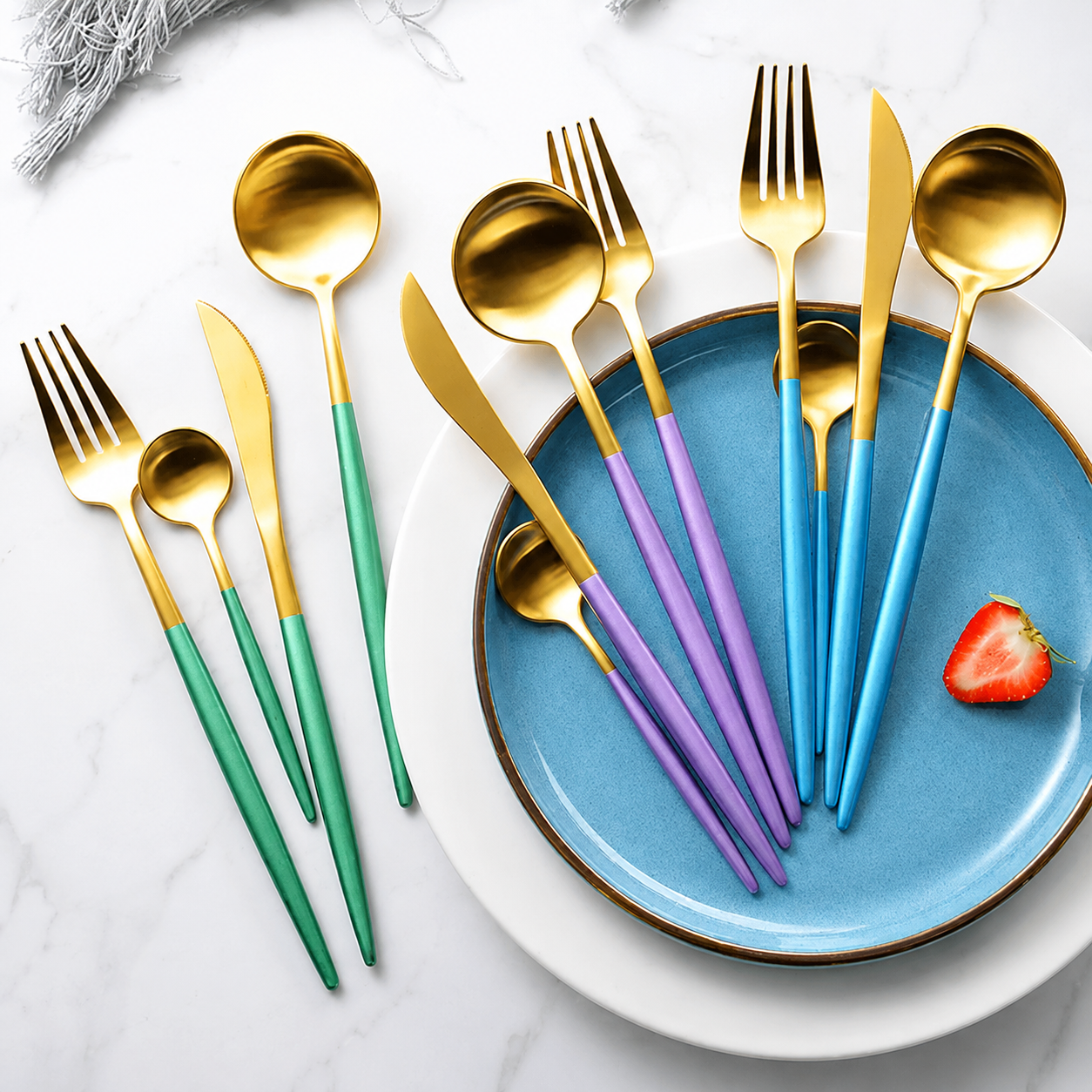 Luxury stainless steel flatware set, gallery view 11.
