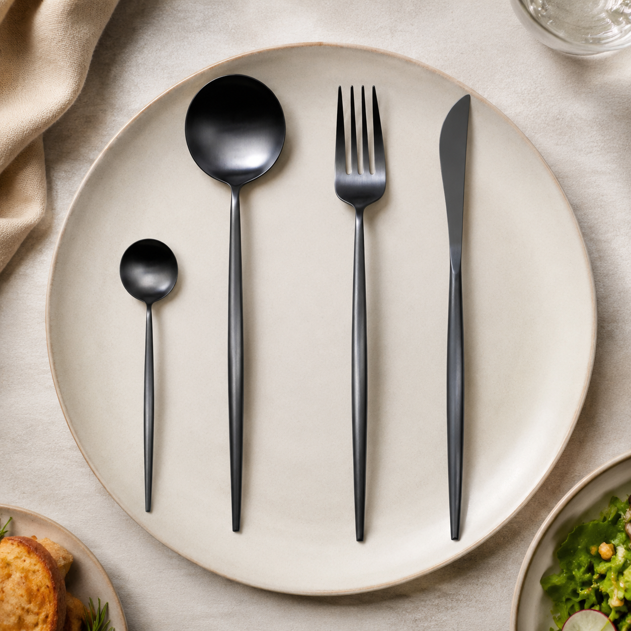 Luxury stainless steel flatware set, gallery view 20.