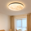 Ceiling Light | Moon Inspired Integrated LED, Acrylic And Metal, Light Wood, gallery view 2.