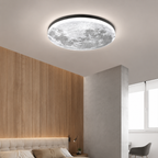 Ceiling Light | Moon Inspired Integrated LED, Acrylic And Metal, Light Wood, gallery view 4.
