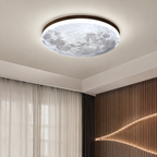 Ceiling Light | Moon Inspired Integrated LED, Acrylic And Metal, Light Wood, gallery view 5.