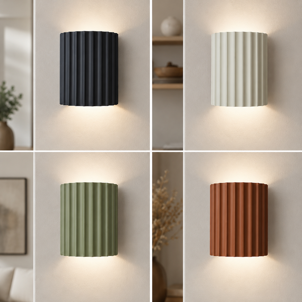 Ribbed resin up and down wall lamp product view 1