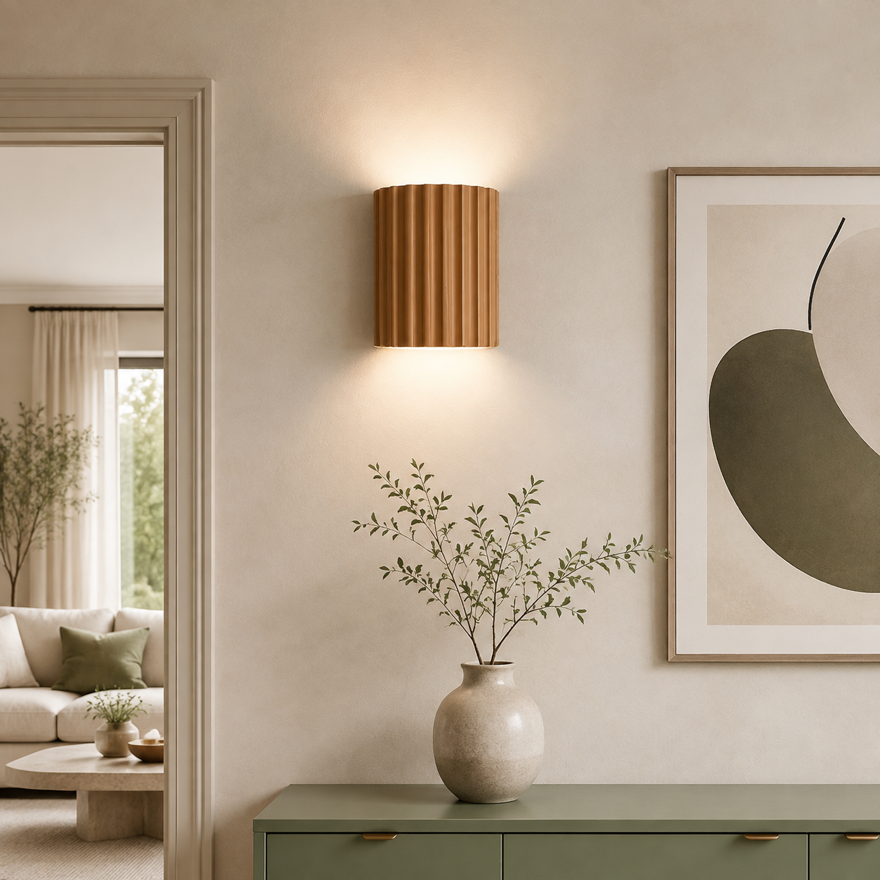 Ribbed resin up and down wall lamp product view 2
